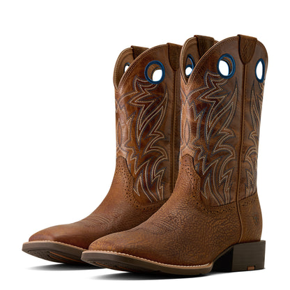 Ariat Men's Sport Sidebet Wide Square Toe Cowboy Boot - Toasted Grain/Dark Tan