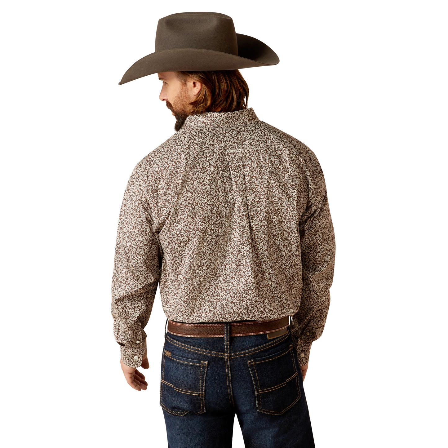 Ariat Mens Wrinkle Free Gerard Long Sleeve Shirt - Brown
