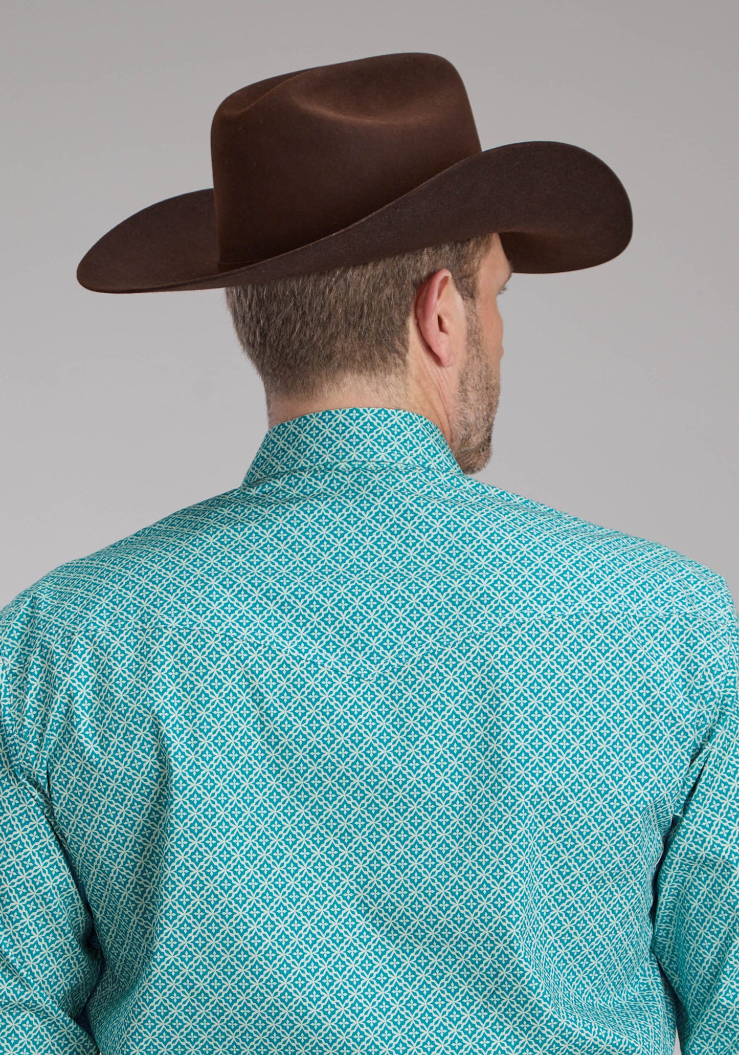 Roper Mens Amarillo Collection Long Sleeve Shirt Print Blue 03-001-0225-1100