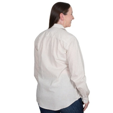 Just Country Women's Abbey Full Button Workshirt - Fawn Small Check WWLS2536