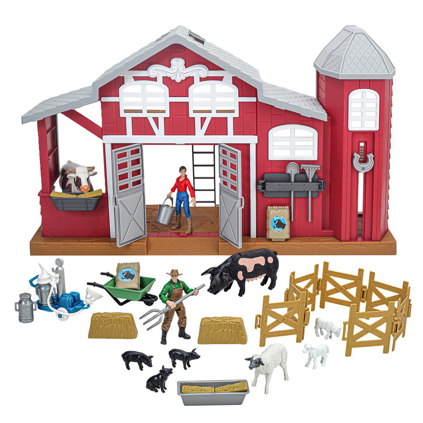 Big Country Toys 38 Piece Dairy Barn Playset