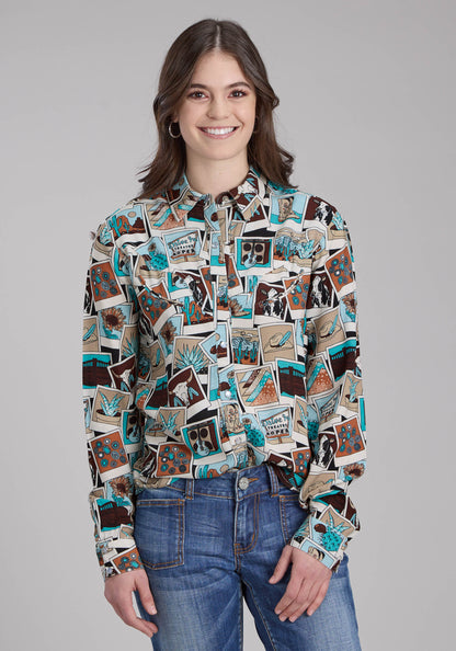 Roper Womens Five Star Collection Long Sleeve Print Shirt 03-050-0590-0184