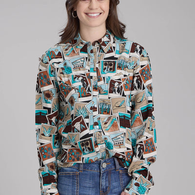 Roper Womens Five Star Collection Long Sleeve Print Shirt 03-050-0590-0184