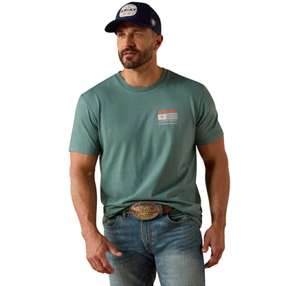 Ariat Men's Hidden Valley Flag T-shirt - Silver Pine
