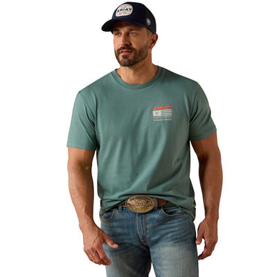 Ariat Men's Hidden Valley Flag T-shirt - Silver Pine