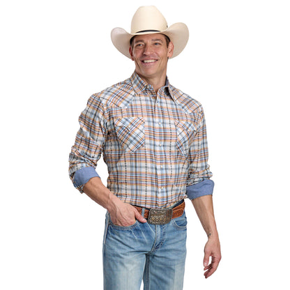 Roper Men's West Made Collection Long Sleeve Shirt Plaid White - 03-001-0062-0482