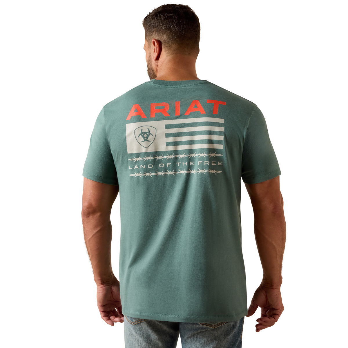 Ariat Men's Hidden Valley Flag T-shirt - Silver Pine