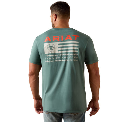 Ariat Men's Hidden Valley Flag T-shirt - Silver Pine