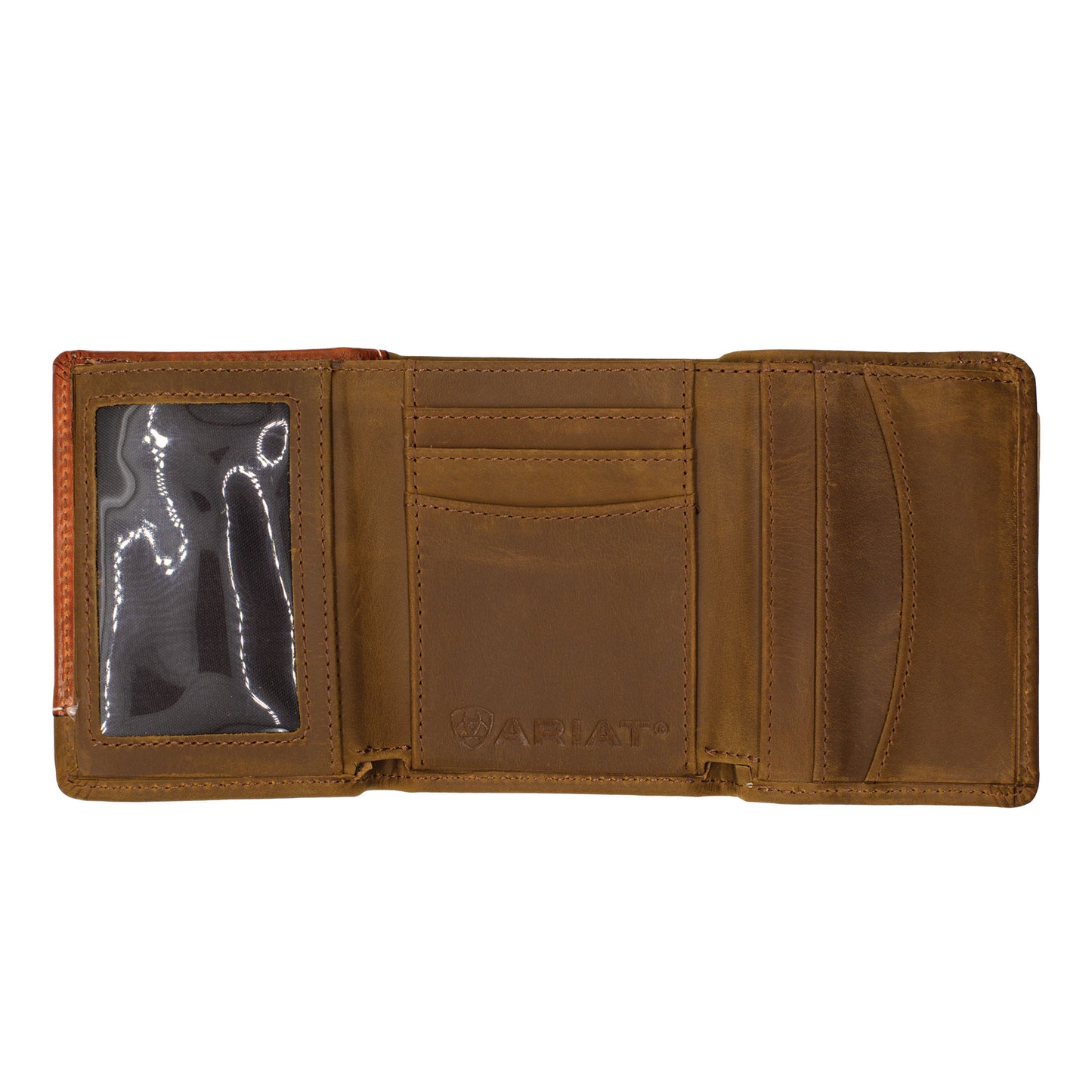 Ariat Tri-Fold Wallet - Basket Weave Overlay WLT3110A