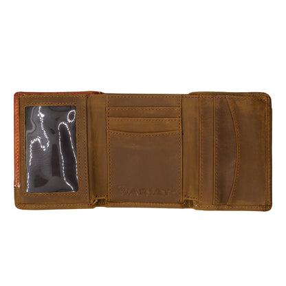 Ariat Tri-Fold Wallet - Basket Weave Overlay WLT3110A
