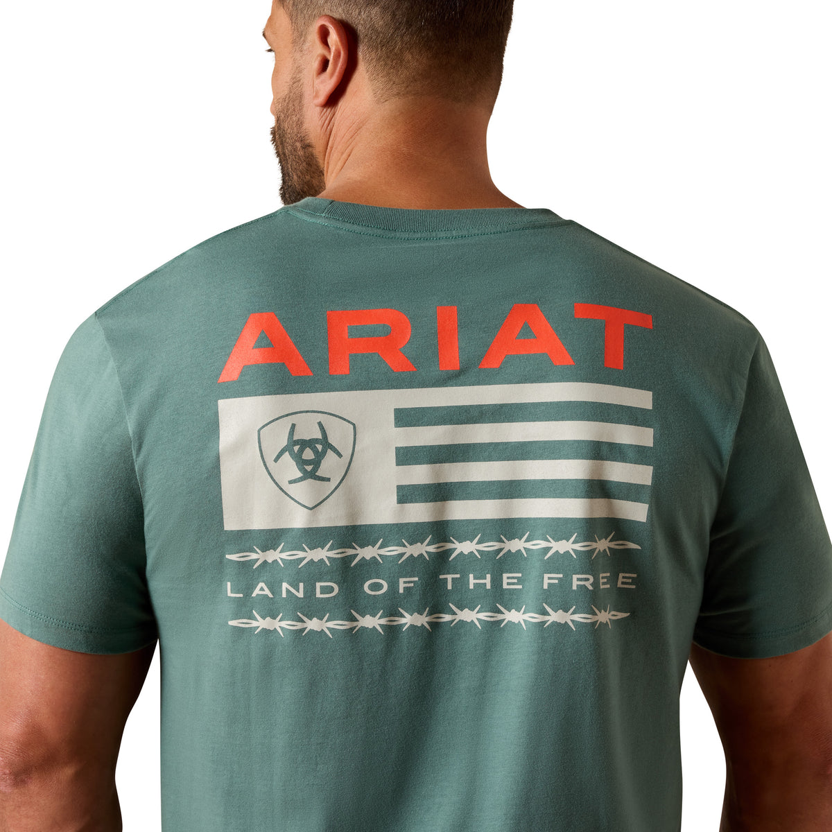 Ariat Men's Hidden Valley Flag T-shirt - Silver Pine