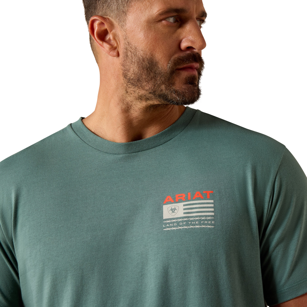 Ariat Men's Hidden Valley Flag T-shirt - Silver Pine