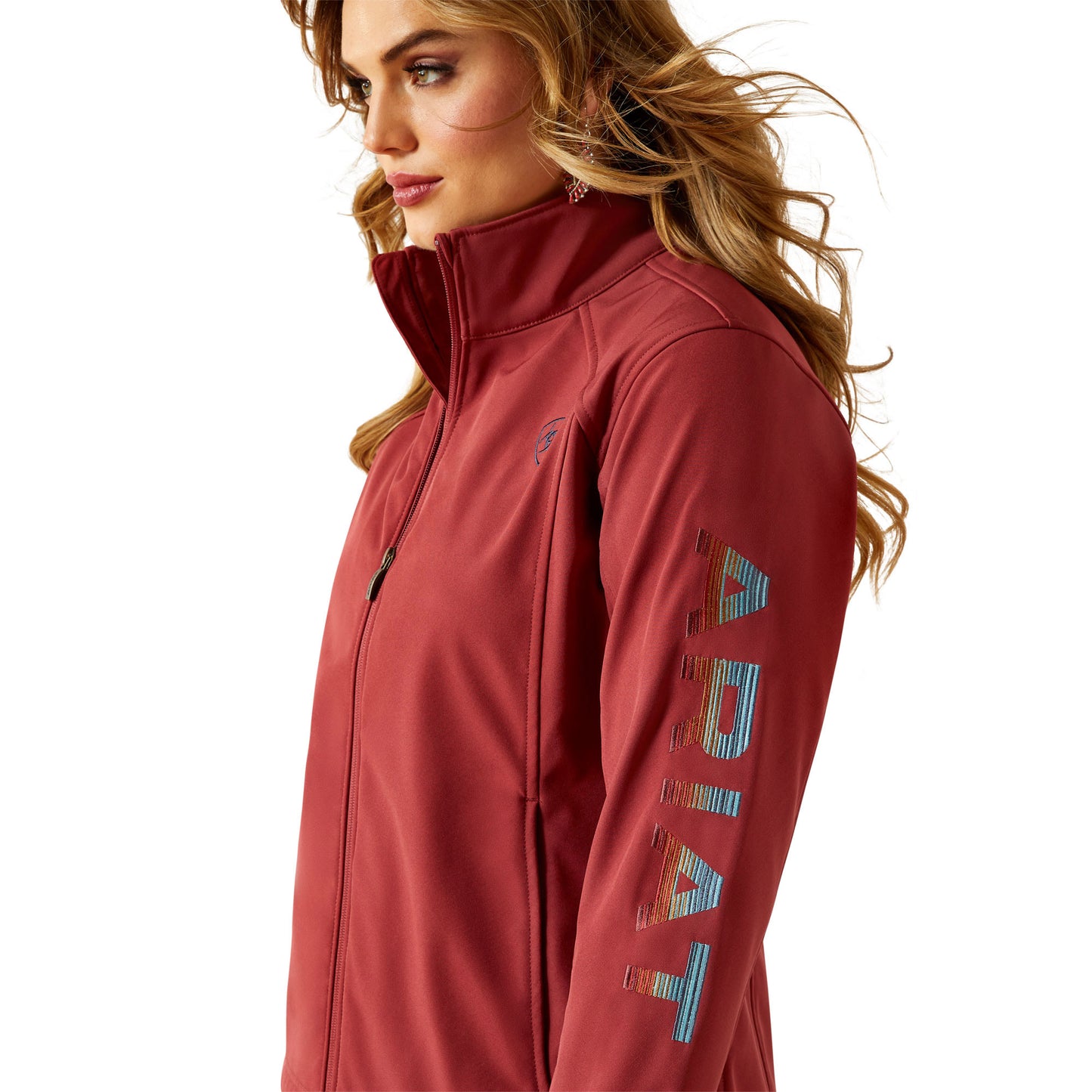 Ariat Women's Logo Softshell Jacket Burnt Russet/Stripe