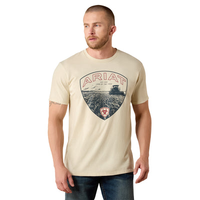 Ariat Men's Land of The Free Farm Shield T-shirt - Natural