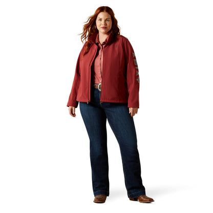 Ariat Women's Logo Softshell Jacket Burnt Russet/Stripe