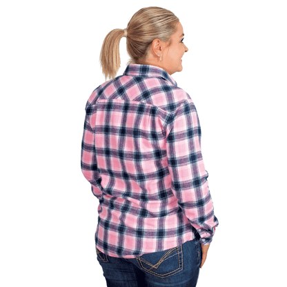 Just Country Womens Jahna Workshirt Flannel Pink/Navy