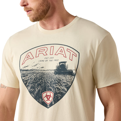 Ariat Men's Land of The Free Farm Shield T-shirt - Natural