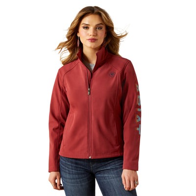 Ariat Women's Logo Softshell Jacket Burnt Russet/Stripe