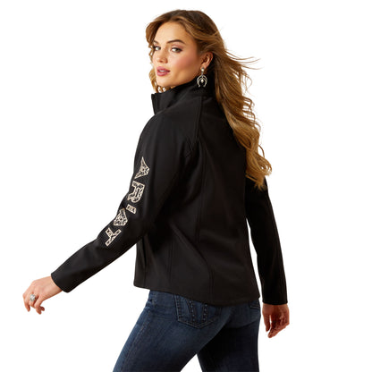 Ariat Women's Logo Softshell Jacket - Black/Southwest Minimal Print