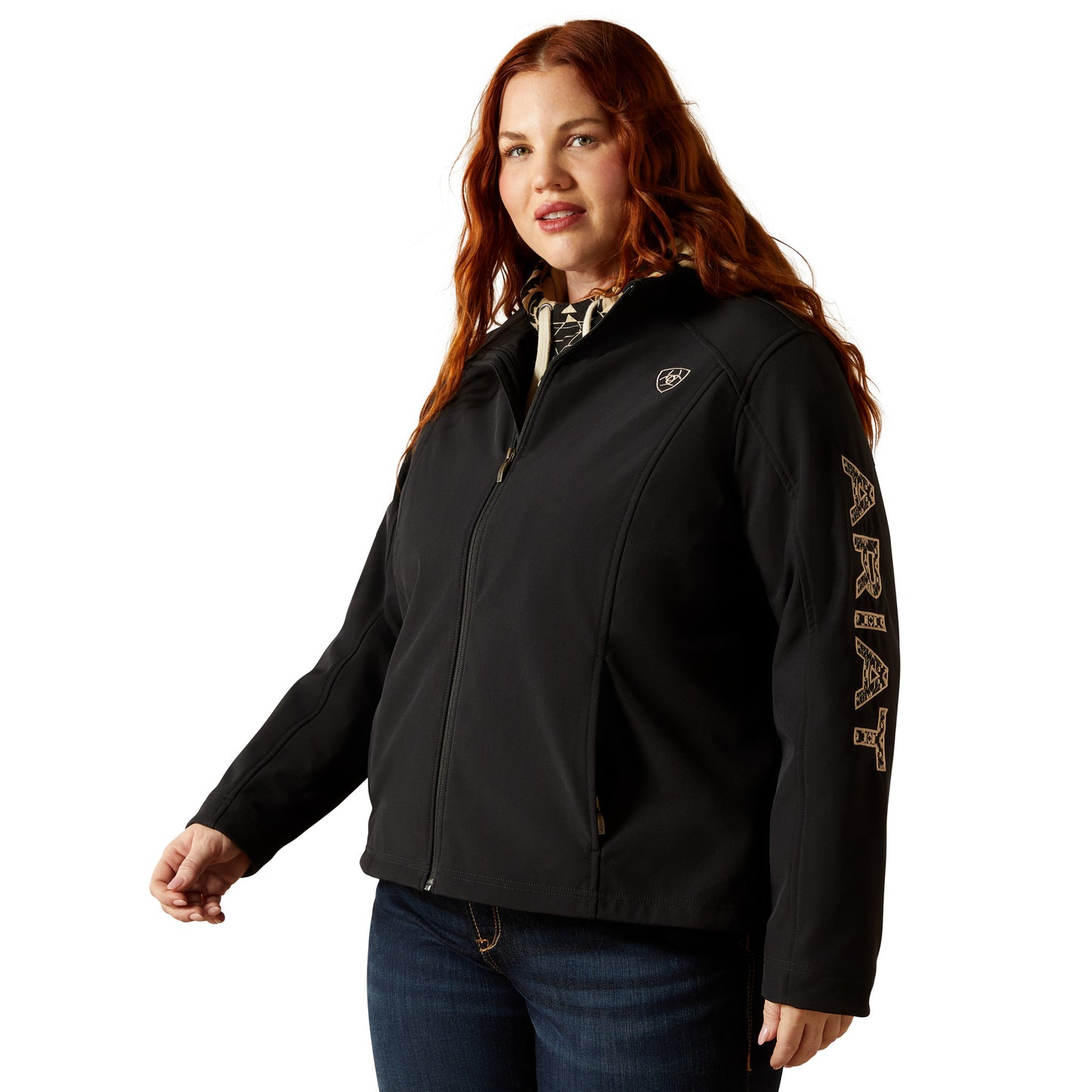 Ariat Women's Logo Softshell Jacket - Black/Southwest Minimal Print