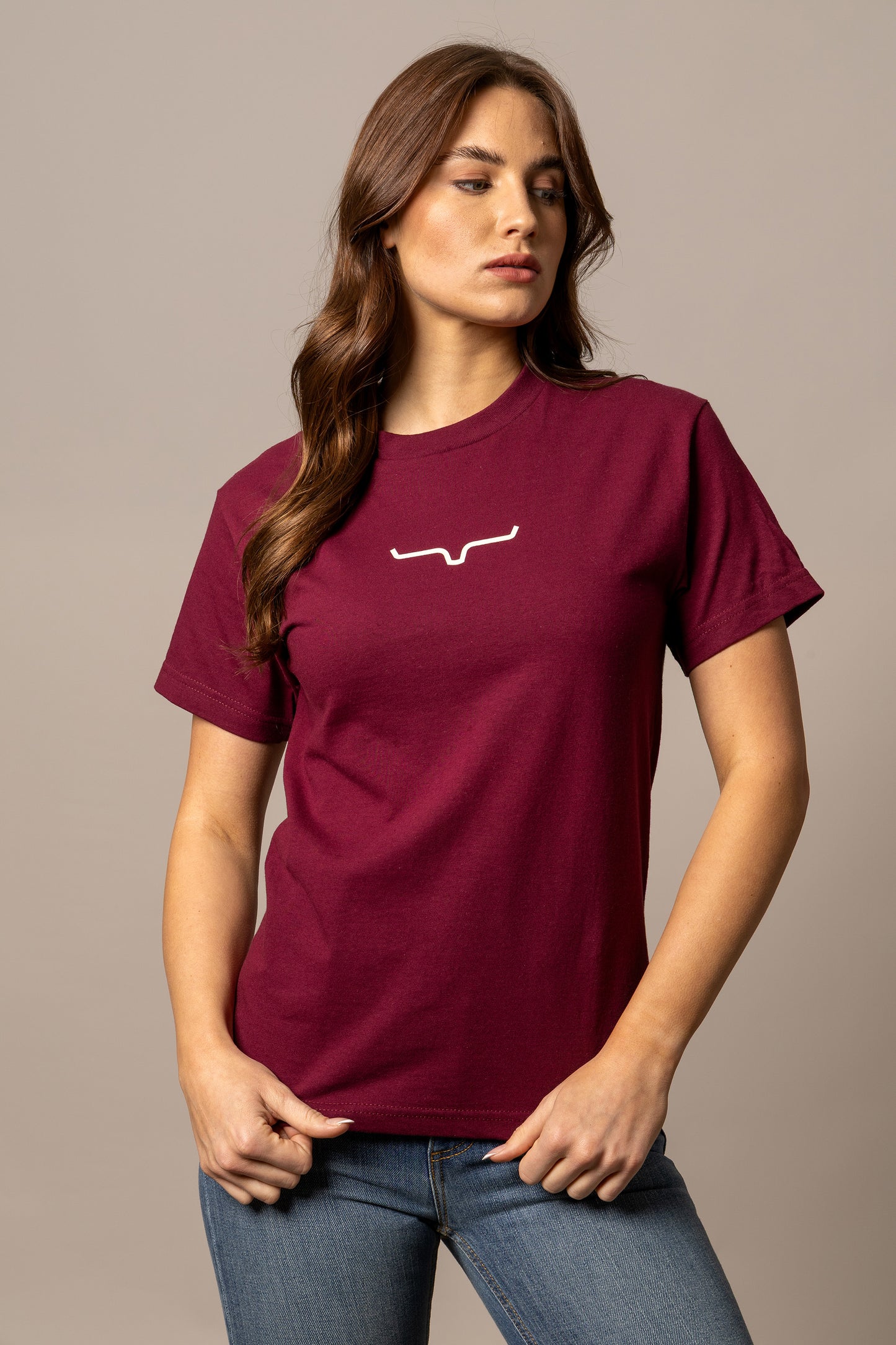Kimes Ranch Womens Fallon Bandana Tshirt - Burgundy