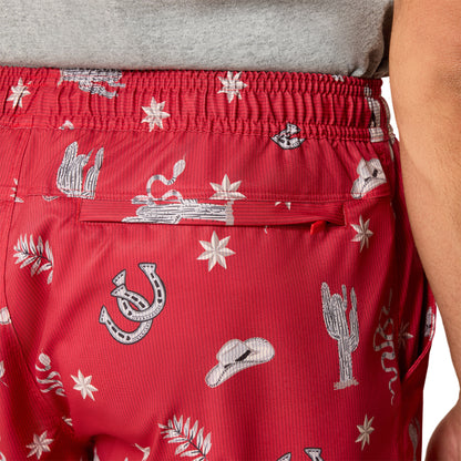 Ariat Men's The Weekender 6" Short - Haute Red Feelin lucky Print
