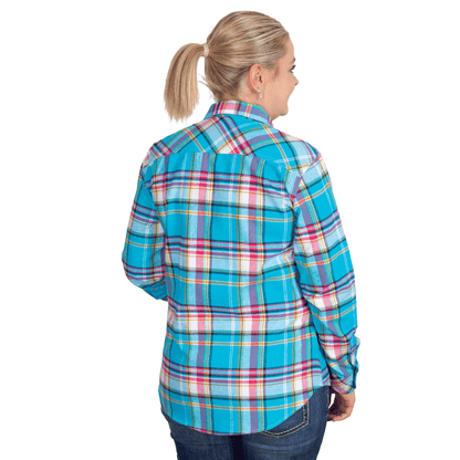 Just Country Womens Brooke Workshirt Flannel Blue Jewel