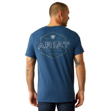 Ariat Mens Line Frame Hex Tshirt - Denim Black Heather