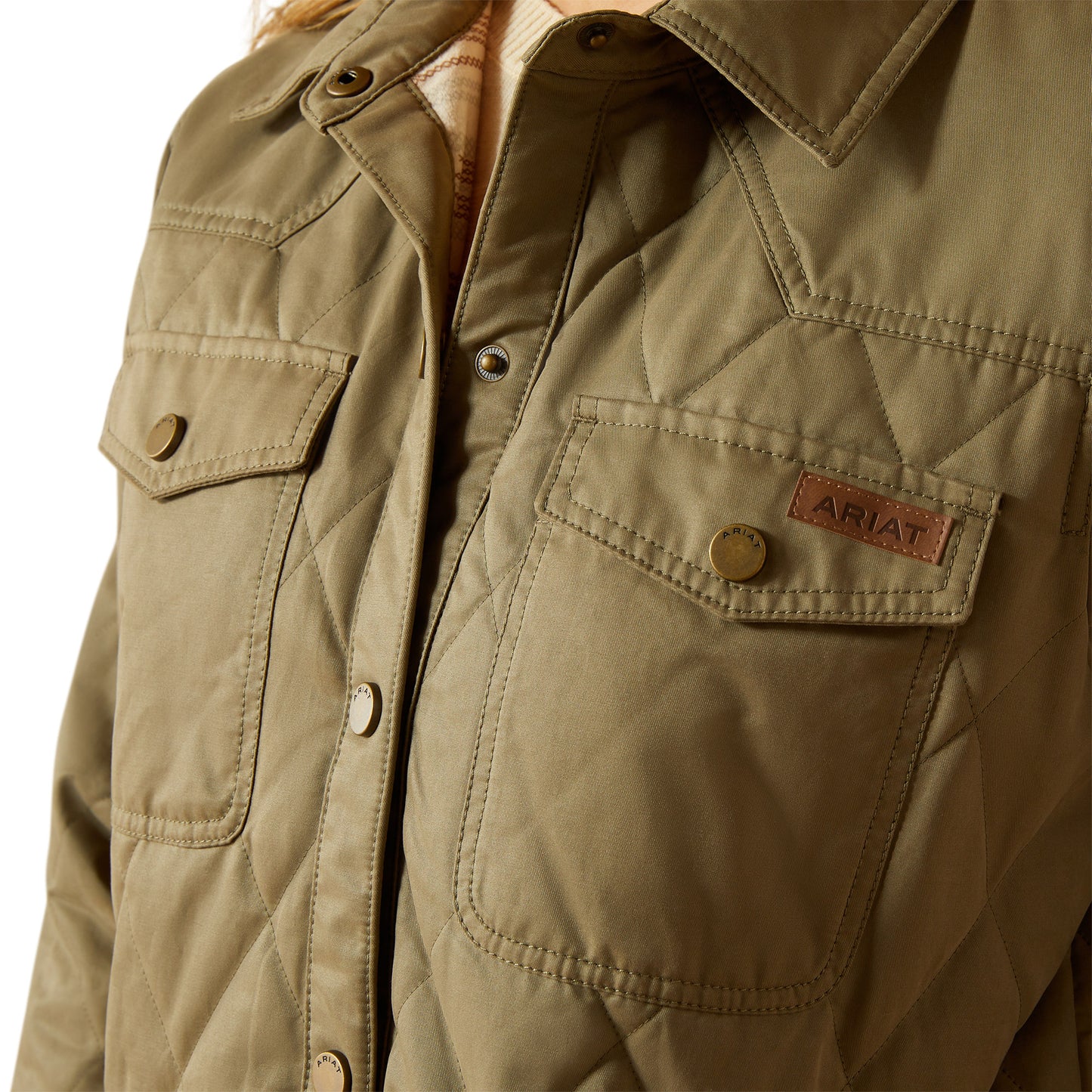 Ariat Women's Grizzly Quilted Barn Jacket - Dusky Green