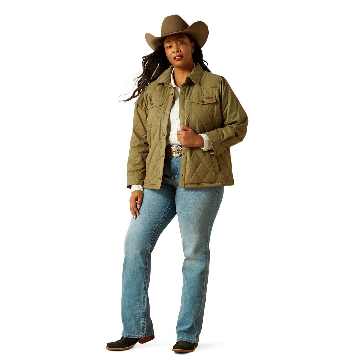 Ariat Women's Grizzly Quilted Barn Jacket - Dusky Green