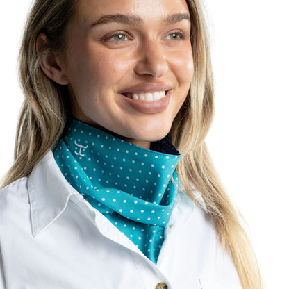 Just Country Carlee Doubled Sided Scarf - Bay Teal Spots / Deep Ultramarine Blue Spots