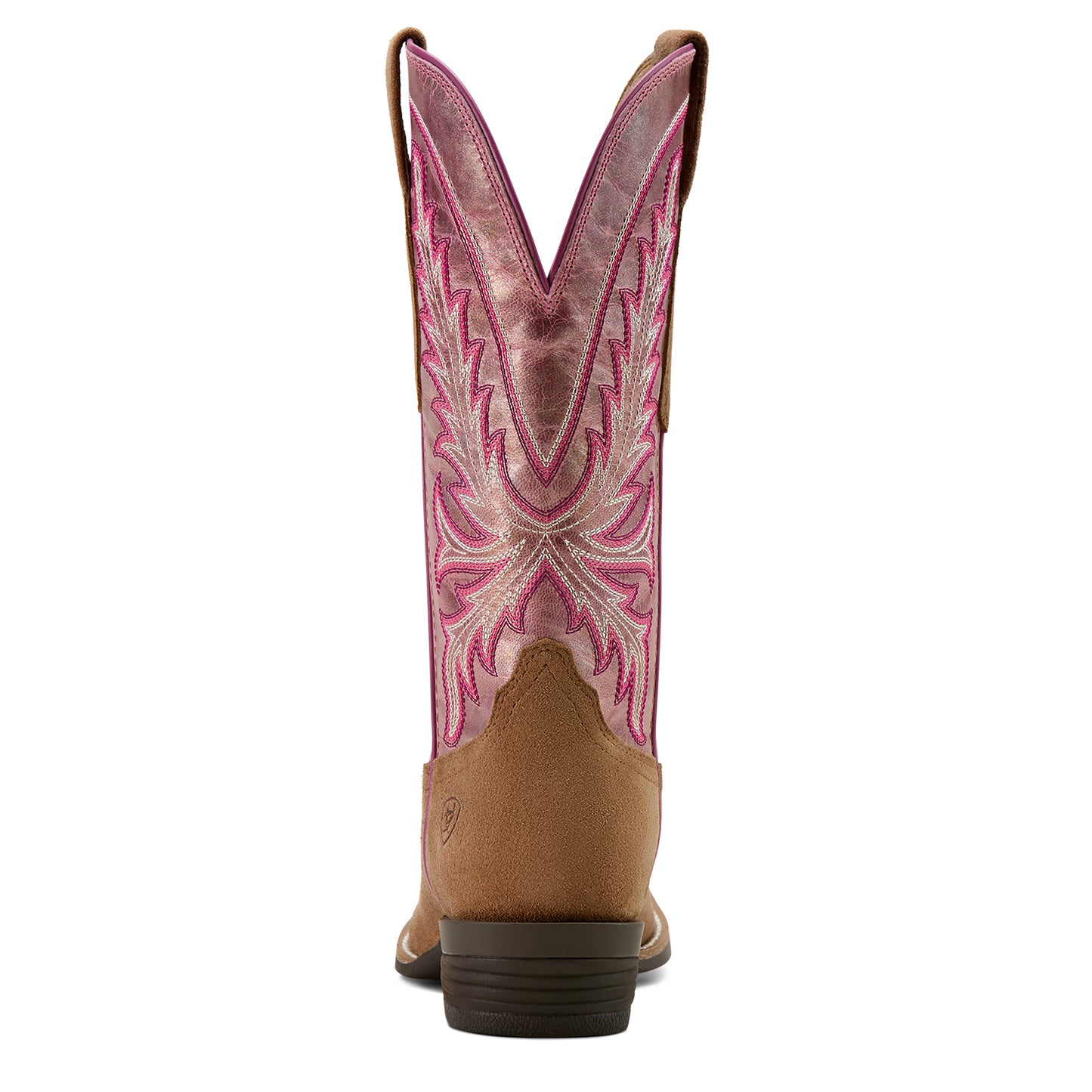 Ariat Women's Rock Creek Western Boot - Tawny Roughout/ Violet Pink Shine