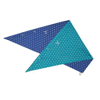 Just Country Carlee Doubled Sided Scarf - Bay Teal Spots / Deep Ultramarine Blue Spots