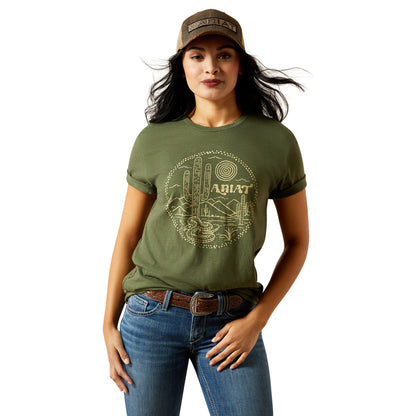 Ariat Women's Desert Snake Tee - Military Heather