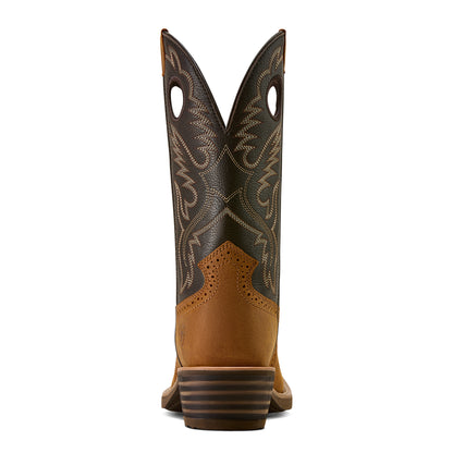 Ariat Men's Heritage Roughstock Square Toe Cowboy Boot - Status Brown/Chocolate Smoke