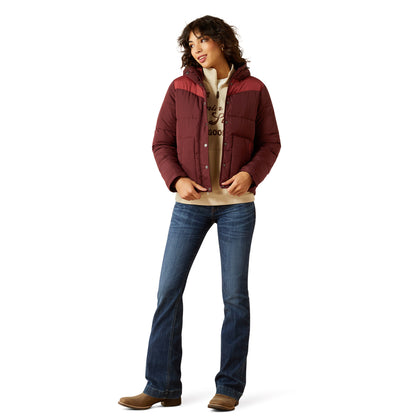 Ariat Women's Frontier Puffer Jacket - Windsor Wine/ Burnt Russet