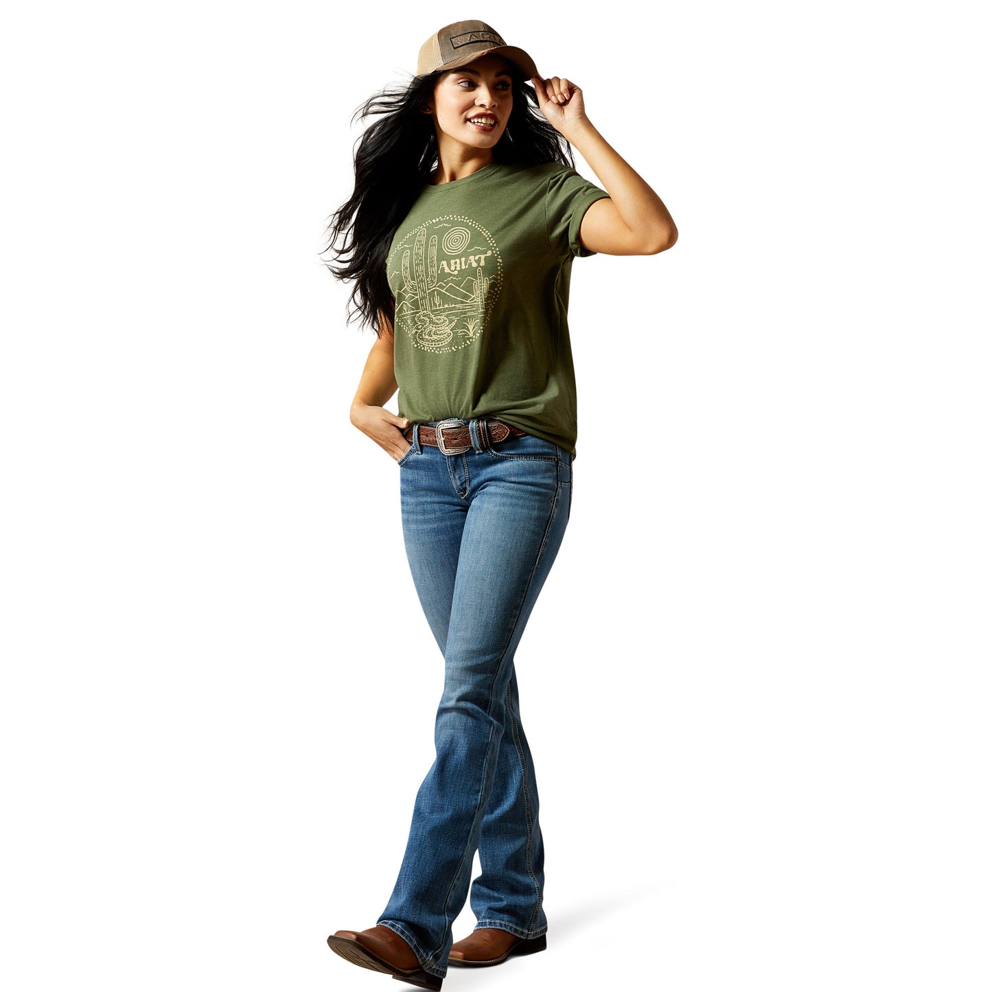 Ariat Women's Desert Snake Tee - Military Heather