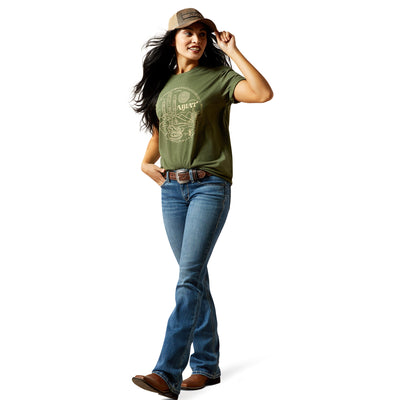 Ariat Women's Desert Snake Tee - Military Heather