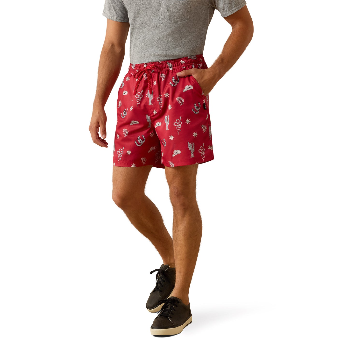 Ariat Men's The Weekender 6" Short - Haute Red Feelin lucky Print