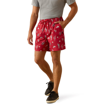 Ariat Men's The Weekender 6" Short - Haute Red Feelin lucky Print