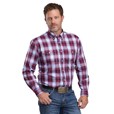 Roper Men's Amarillo Collection Long Sleeve Shirt Plaid Red 03-001-0378-4055