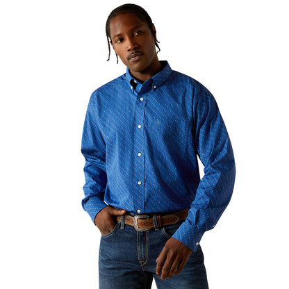 Ariat Mens Wrinkle Free Chase Long Sleeve Shirt - Cobalt