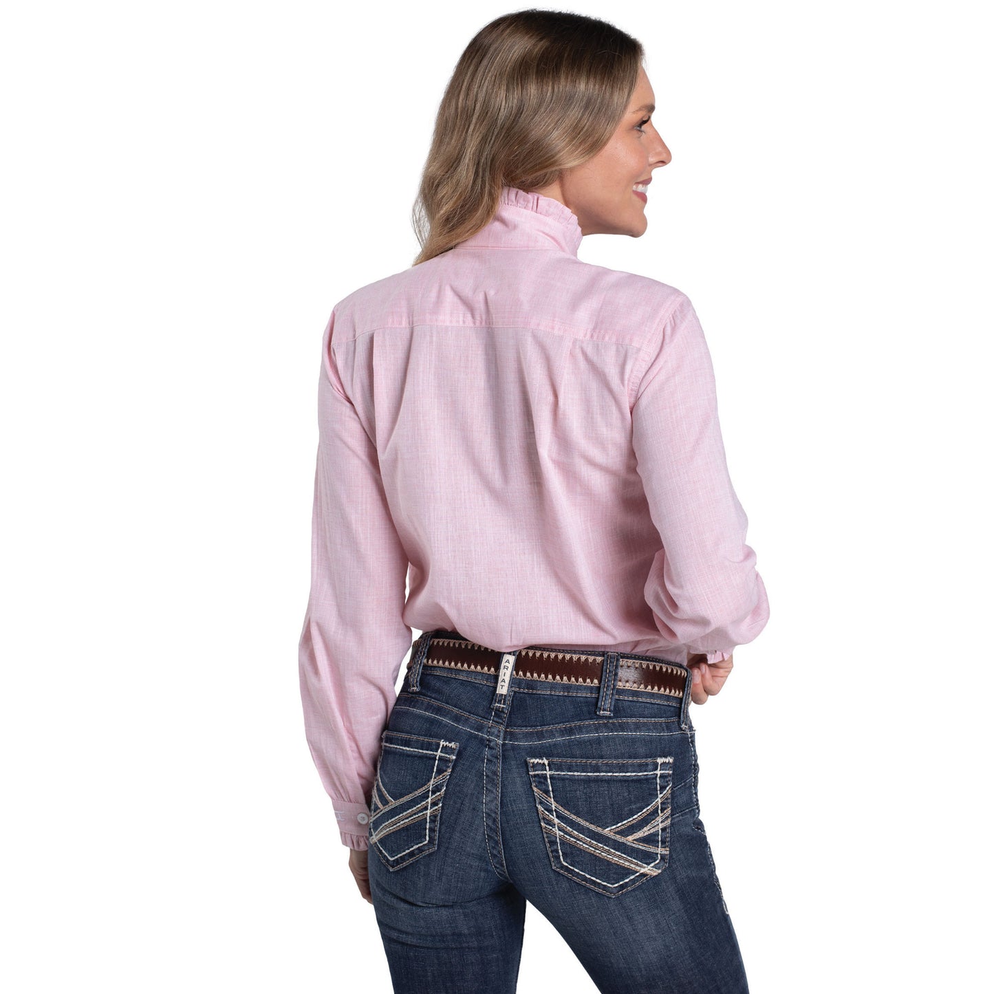 Just Country Women's Abbey Frills Full Button - Powder Pink