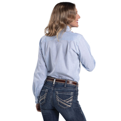 Just Country Women's Abbey Frills Full Button - Powder Blue