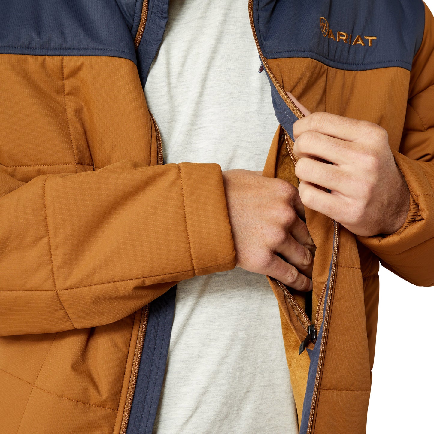 Ariat Men's Crius Insulated Jacket -  Blue Nights/ Almond Khaki