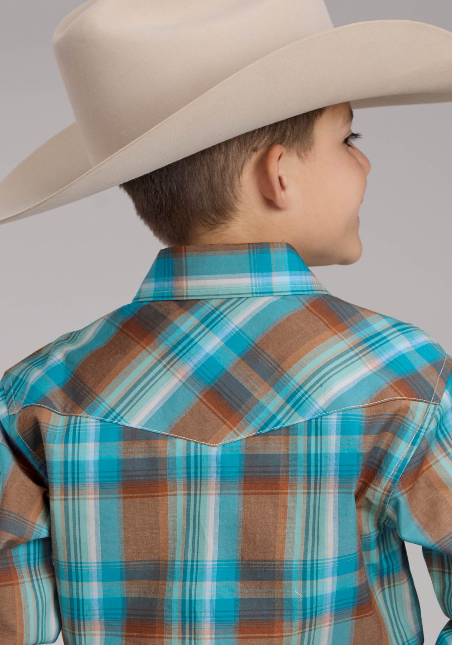 Roper Boys Amarillo Collection Long Sleeve Plaid Shirt 03-030-0278-3014
