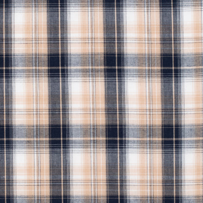 Just Country Men's Austin Full Button Workshirt - Tan, Navy & White Plaid
