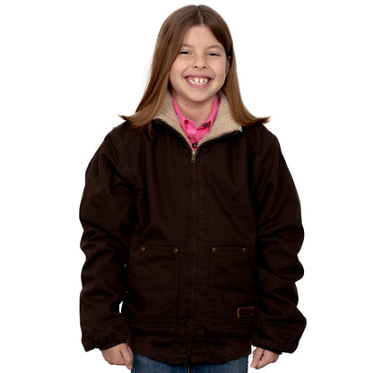 Just Country Kids- Junior Diamantina Sherpa Jacket - Chocolate