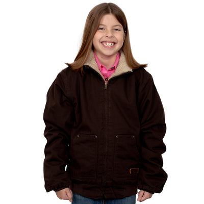 Just Country Kids- Junior Diamantina Sherpa Jacket - Chocolate