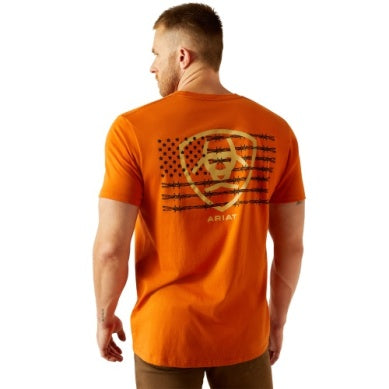 Ariat Mens Barb Shield Tshirt - Rust